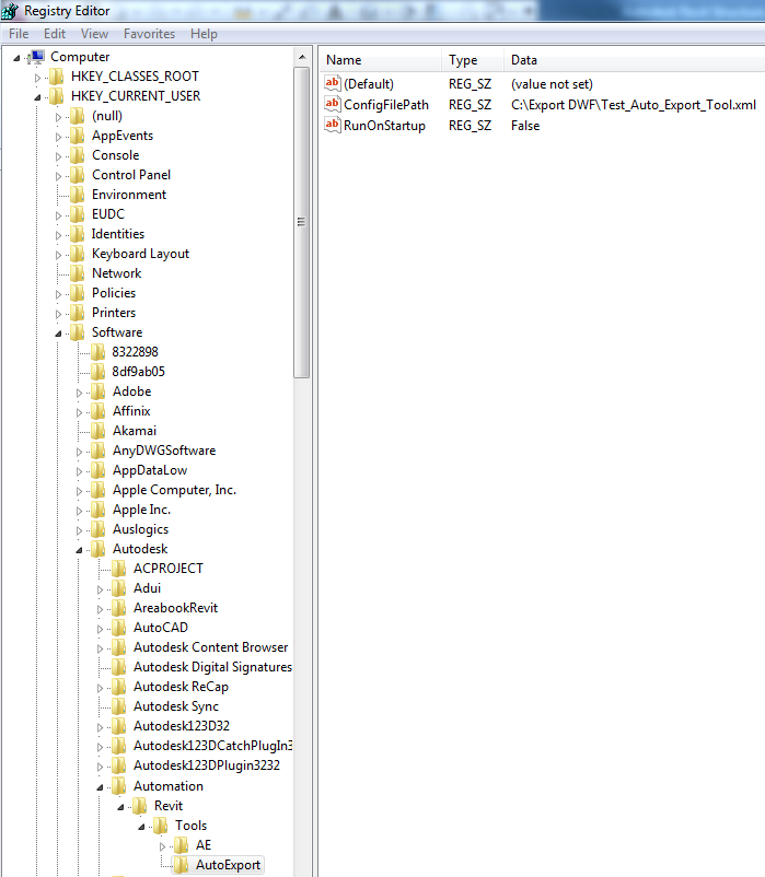 Registry keys