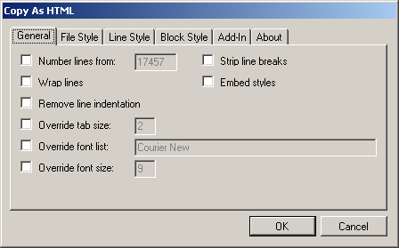 Copy source as HTML