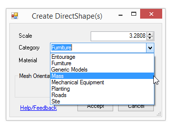 Category drop down