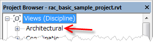 Project browser discipline label Architecture