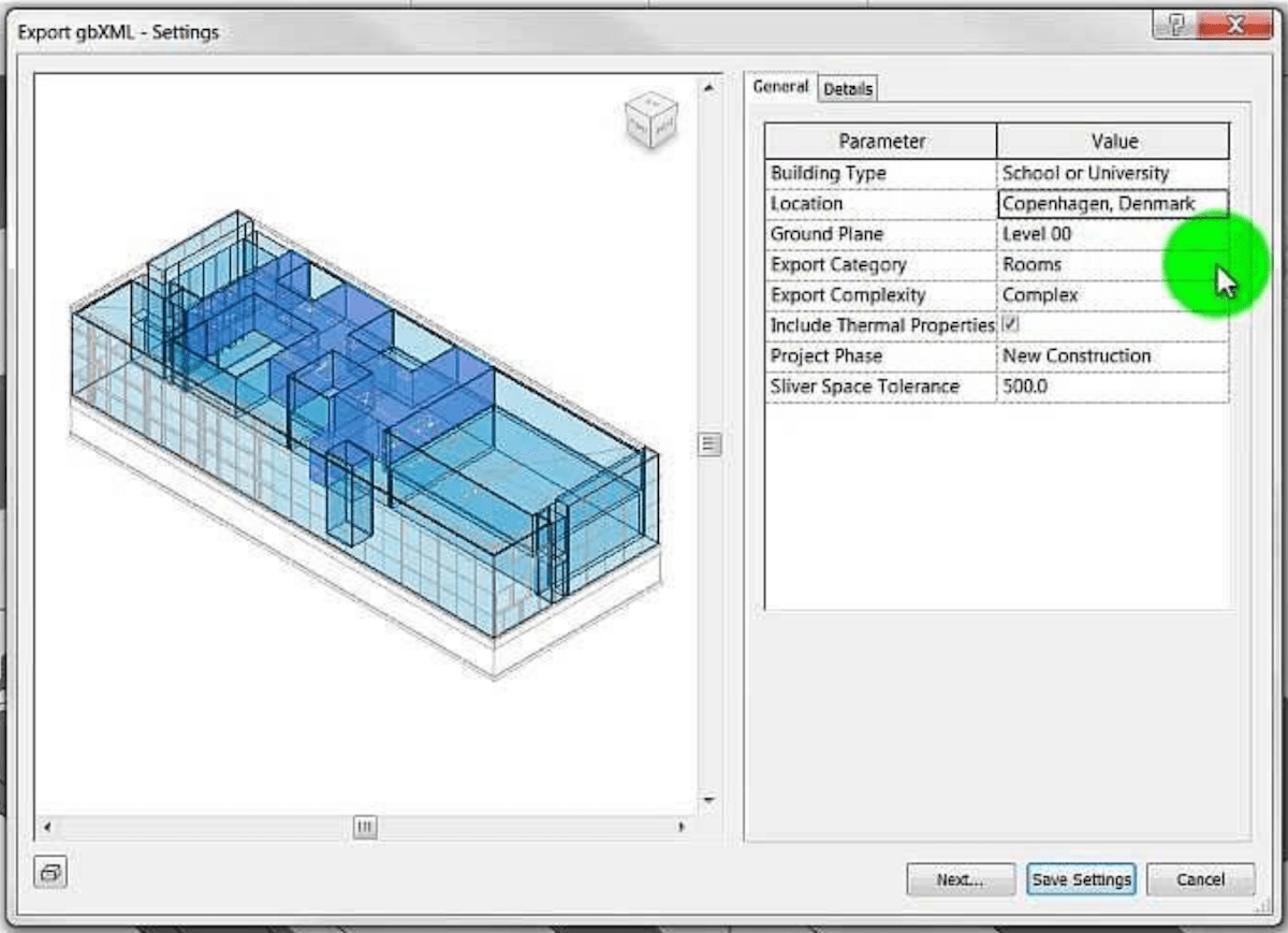 gbXML export
