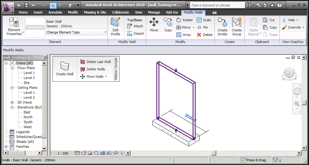 Floating ribbon tab