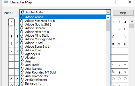List of system fonts