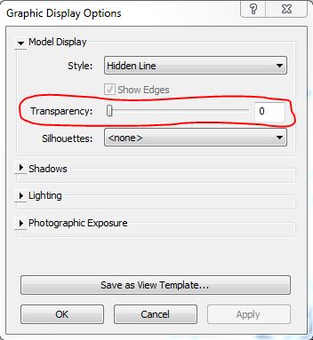 Graphic display options transparency setting