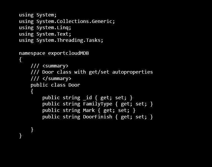 MongoDB export