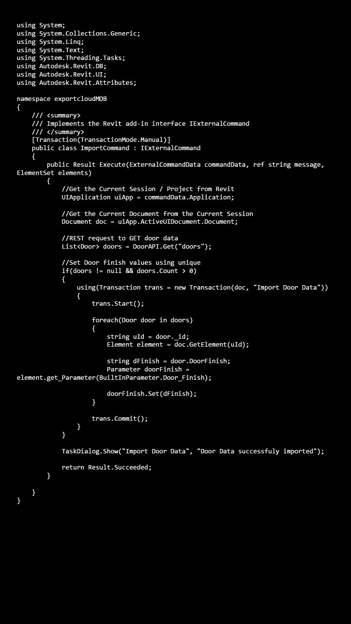 MongoDB export