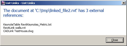 List links output