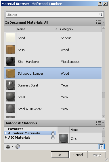 Material browser