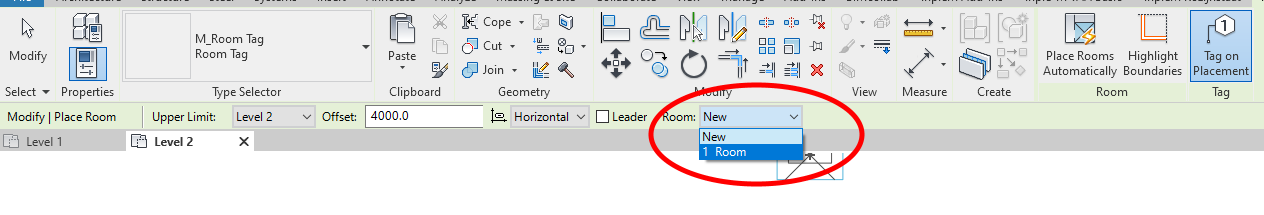 New unplaced room
