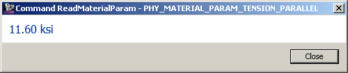 Material asset parameter value