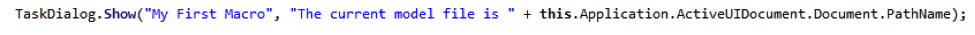 Code to report project path name