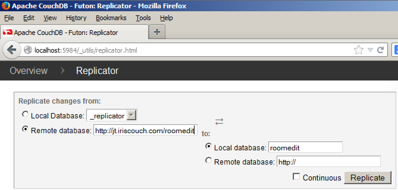 Replicate database