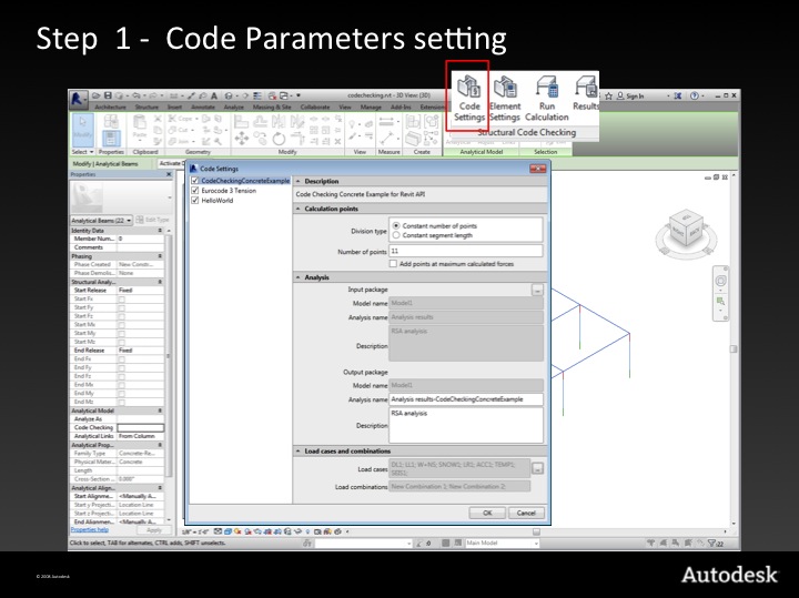 Step 1 &ndash; code parameter settings