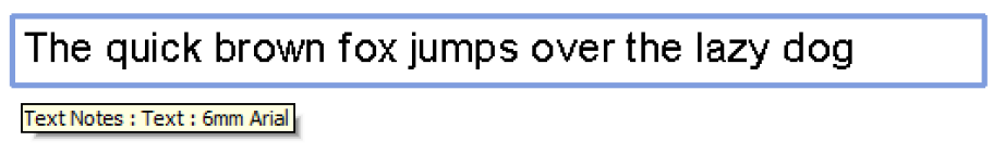 Text note width