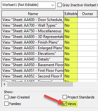 View workset editable