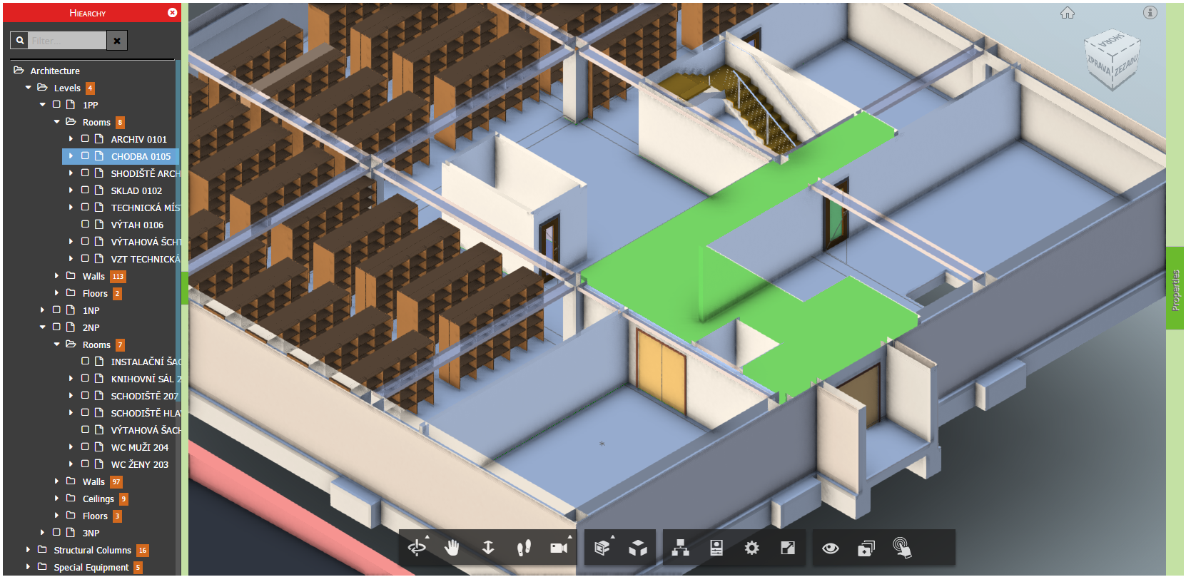 Viewer highlight room &mdash; a complicated room shape