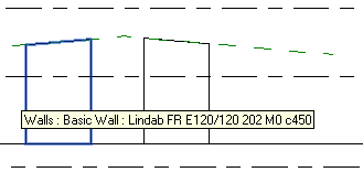 Two sloped walls