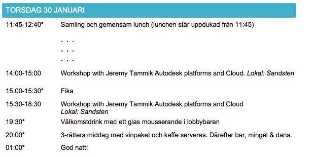 Web workshop agenda