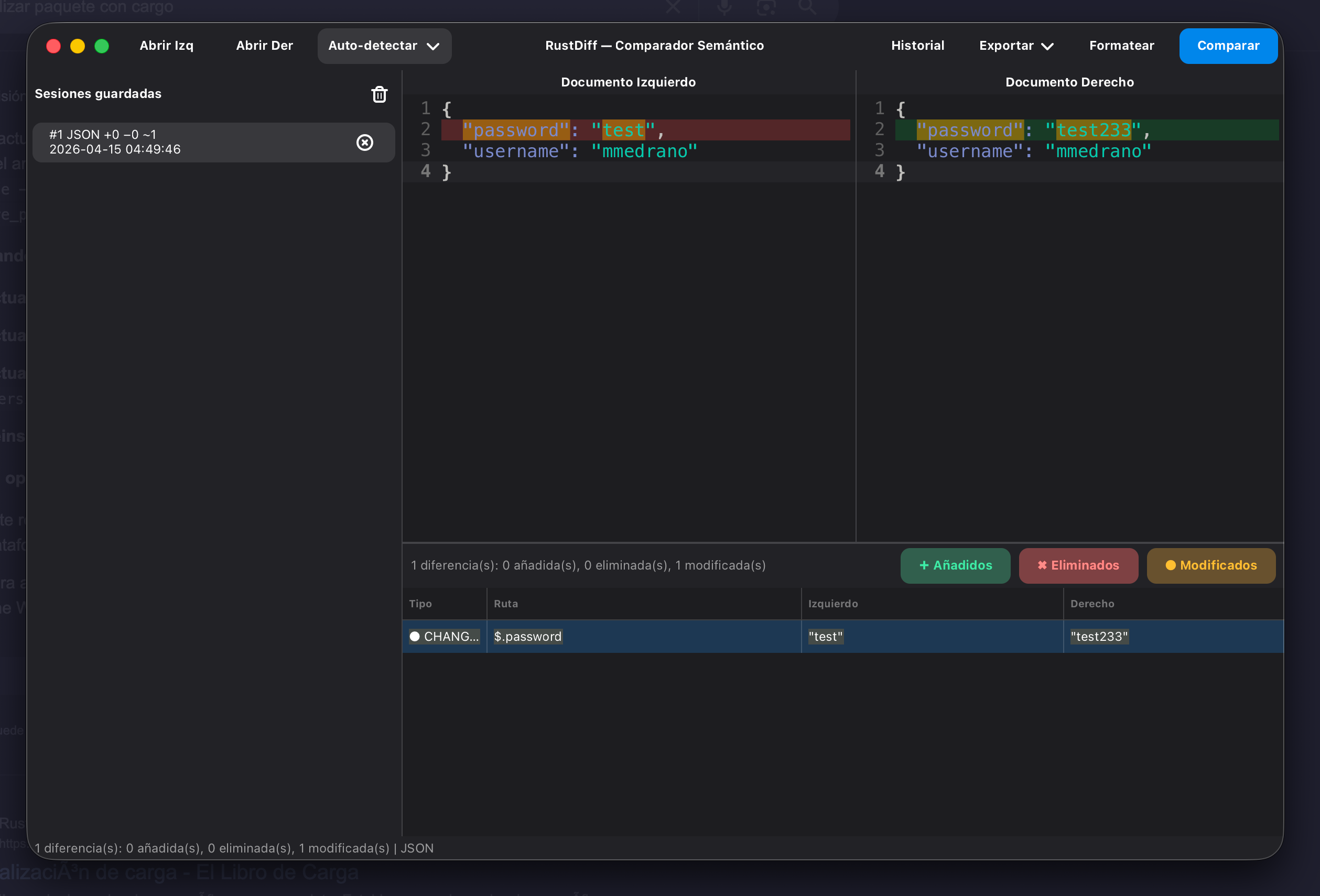 Session history sidebar