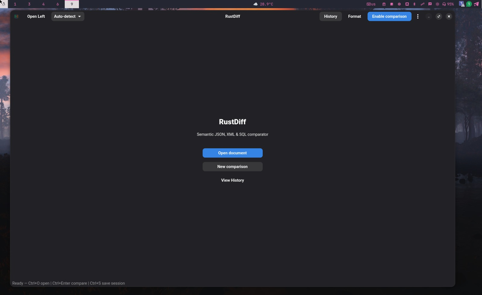 Main view - Comparing JSON documents