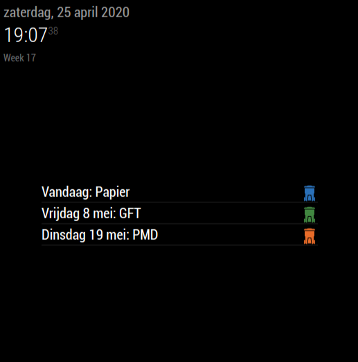 MMM-ROVA-trashcalendar module for MagicMirror