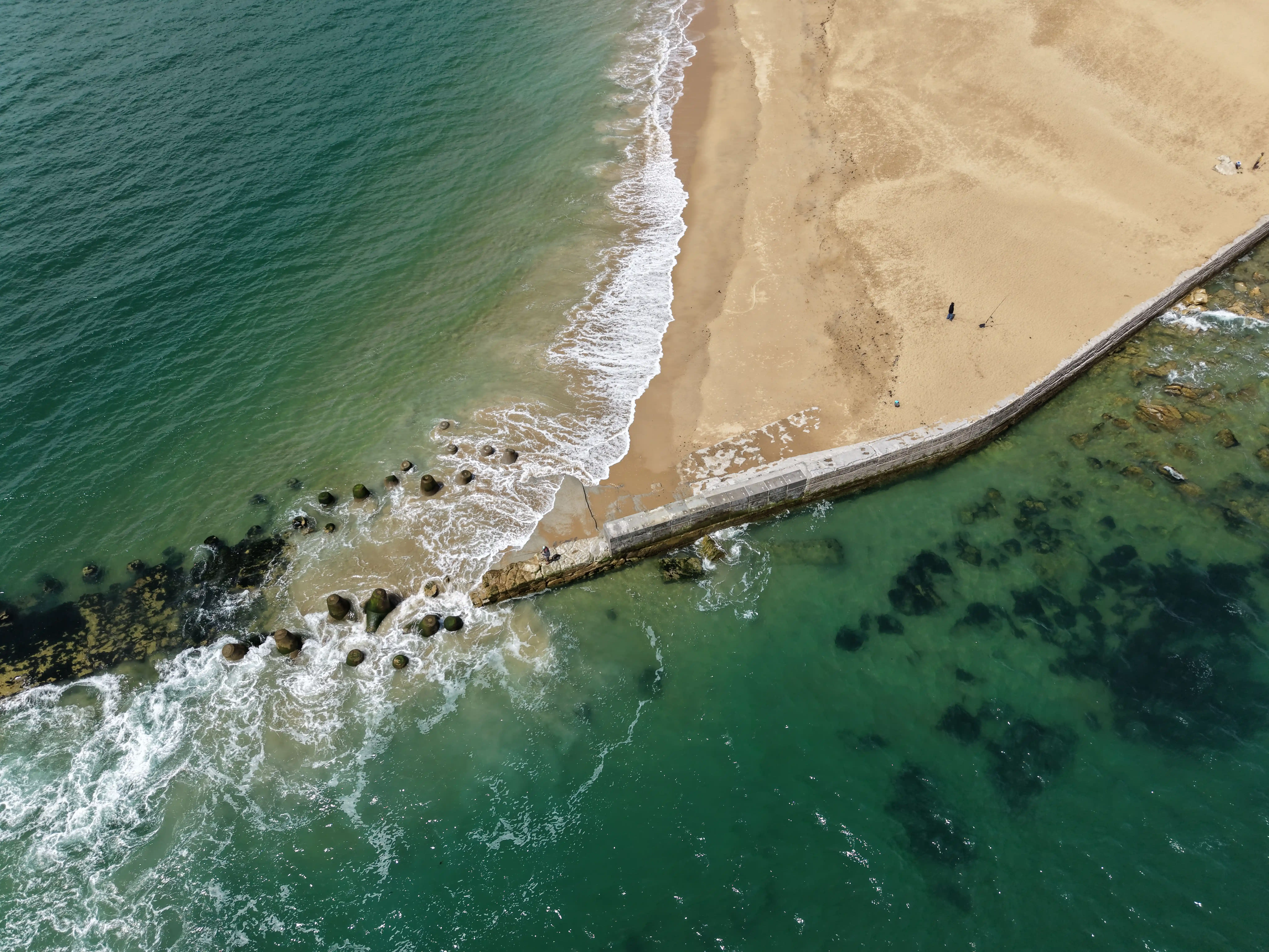 Vue aérienne de la plage