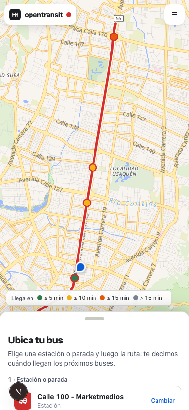 Ubica tu bus: próximos buses en tu estación