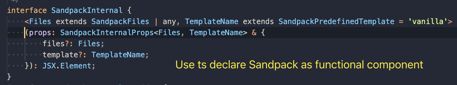 sandpack ts type