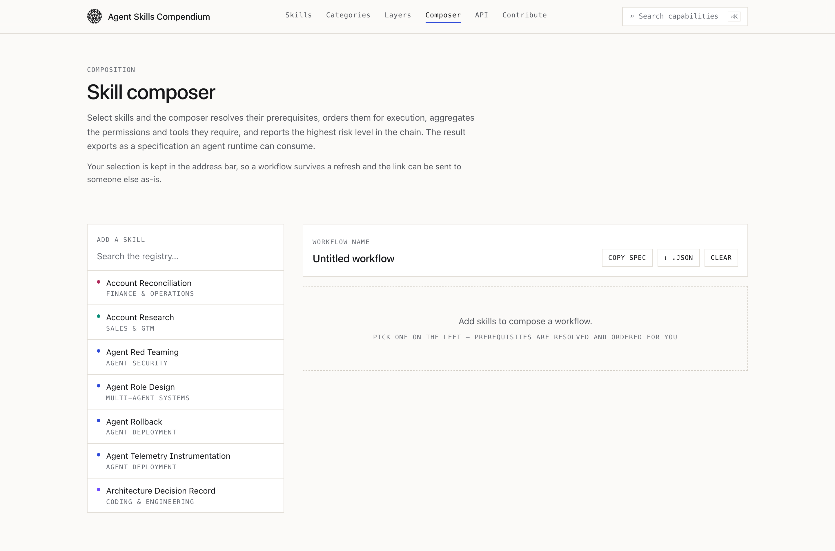 Skill composer
