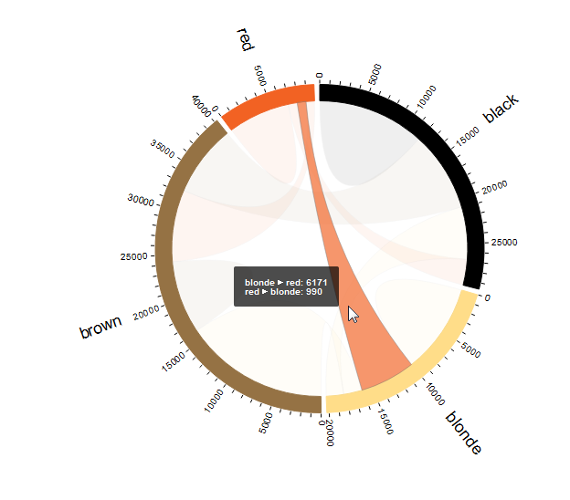 Directional chord diagram for the hair dataset