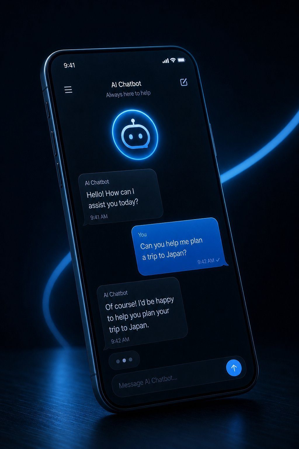 AI chatbot on a phone answering customers 24/7