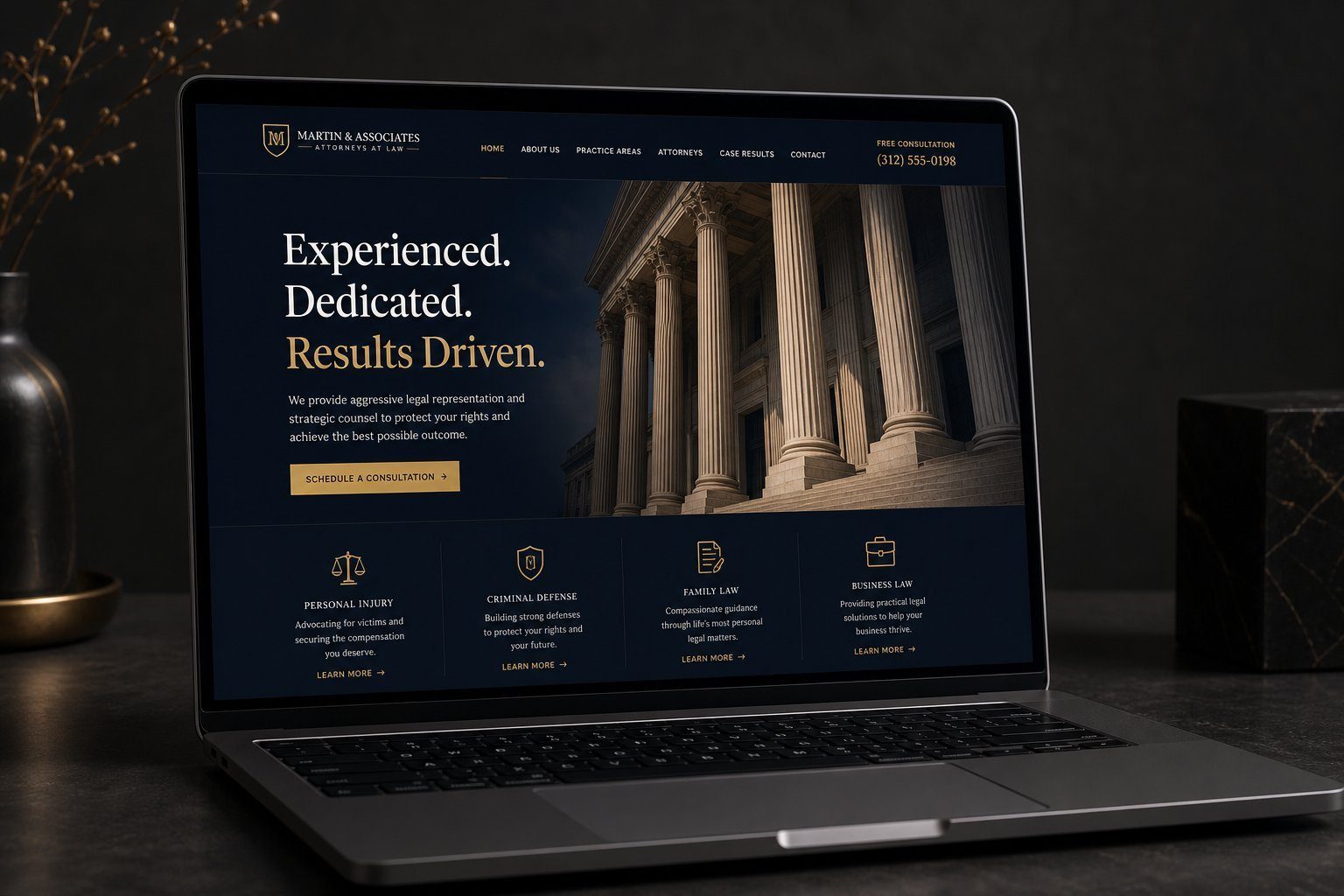 Luxury law firm website design concept