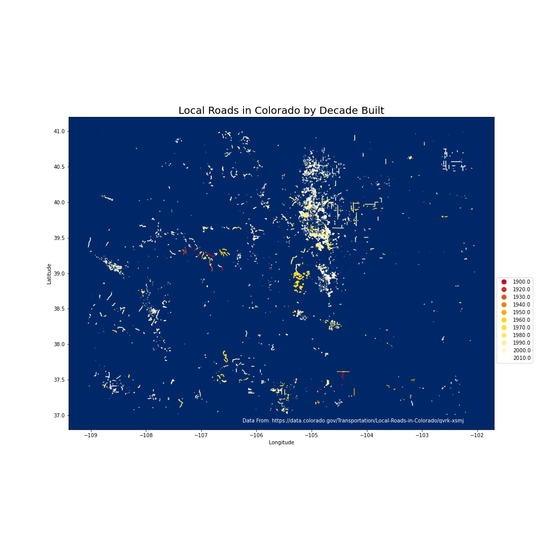 Map of local roads