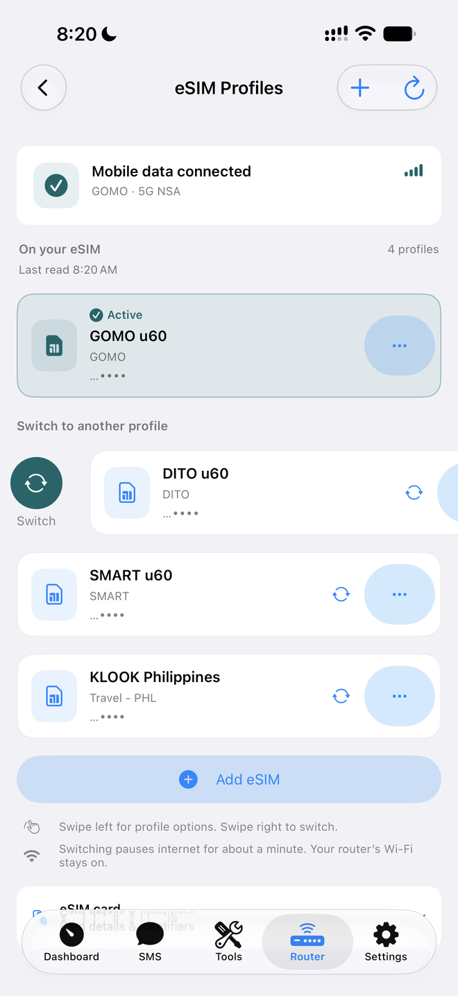 eSIM profiles