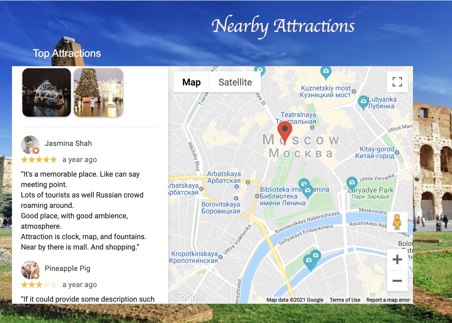 Attractions Tab