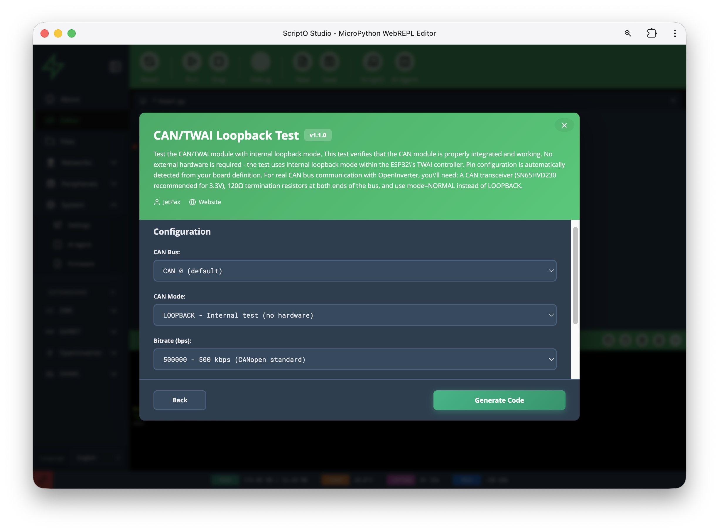 ScriptO Configuration