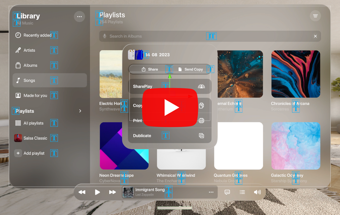 Apple Vision Pro UI Kit Video