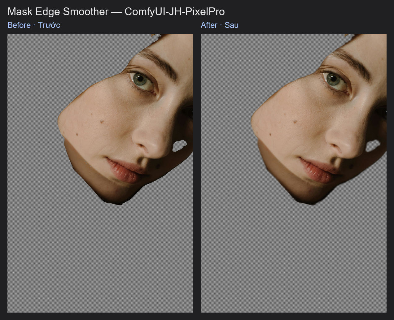 Result: Mask Edge Smoother example workflow