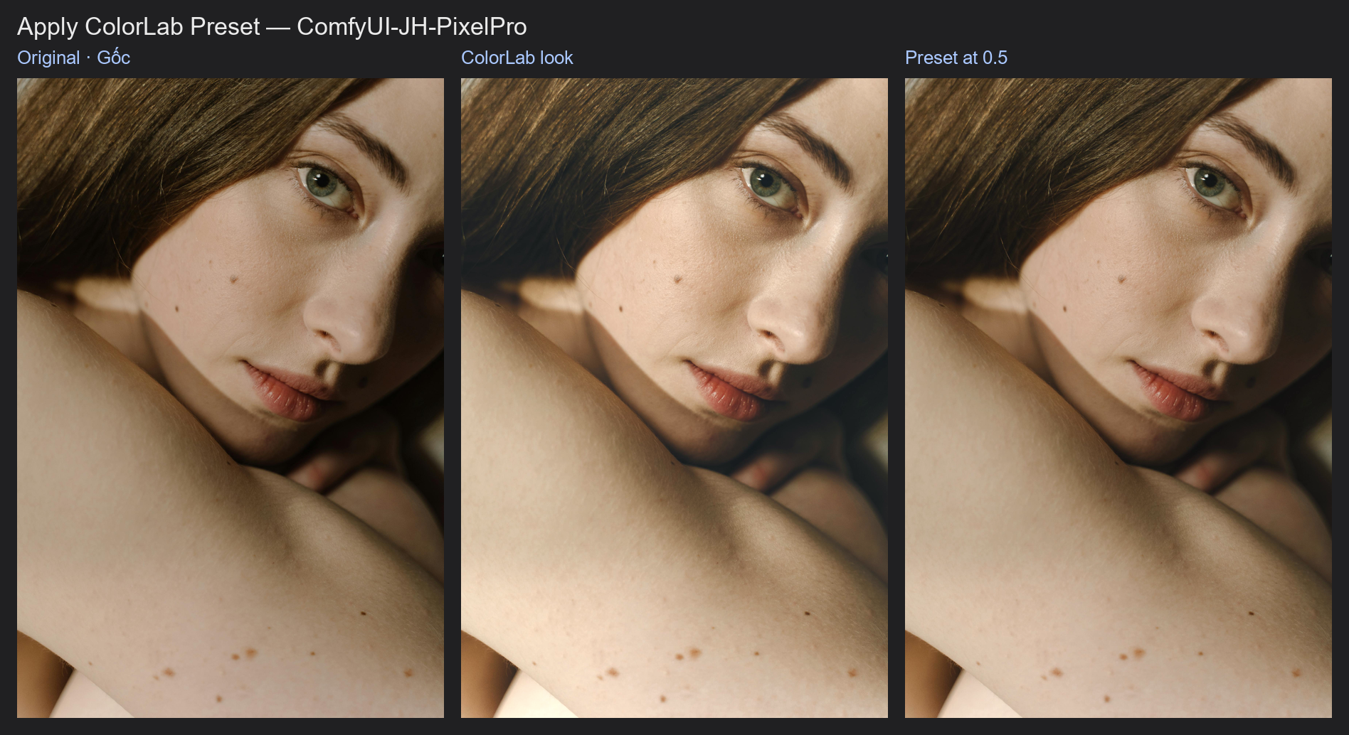 Result: Apply ColorLab Preset example workflow