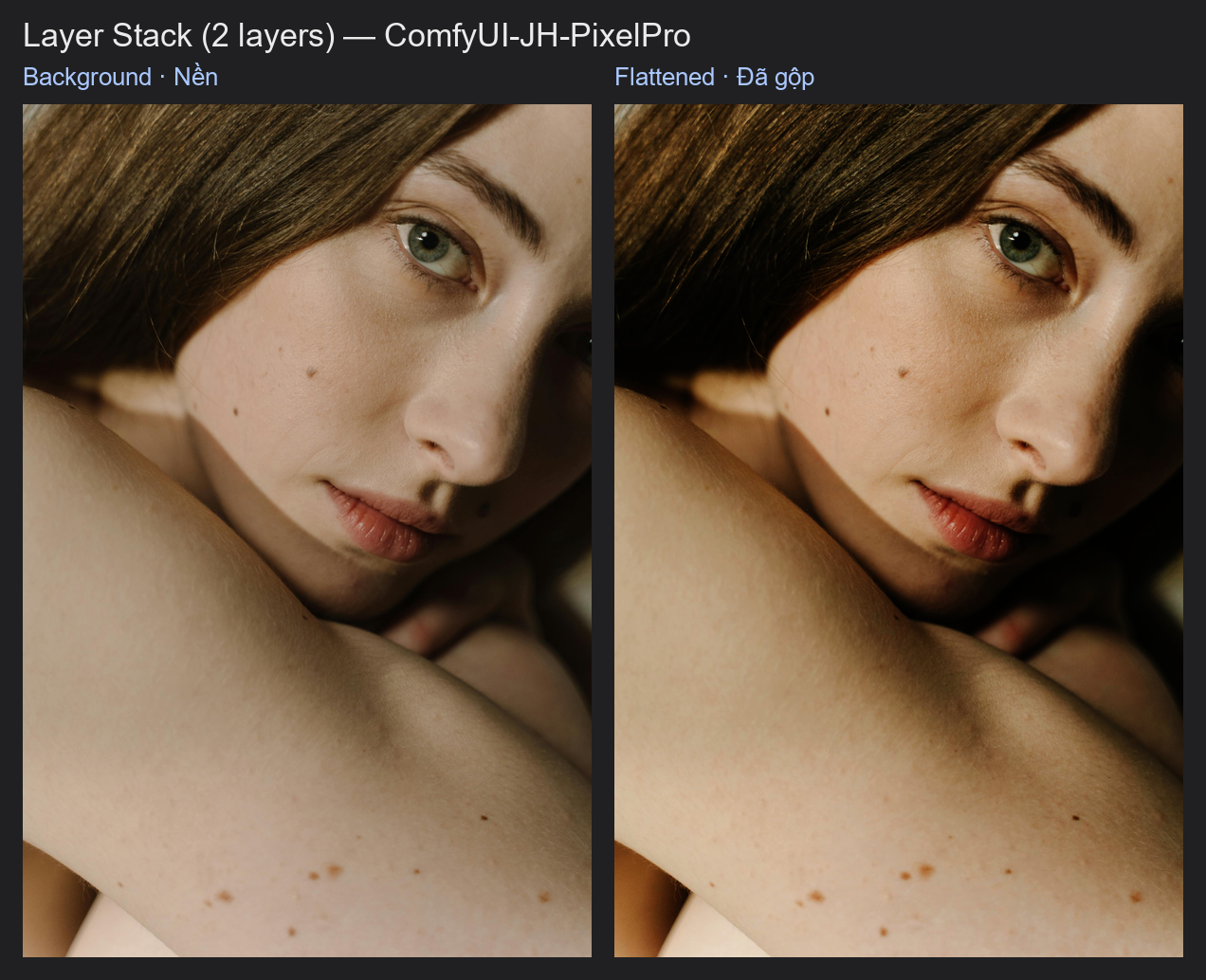 Kết quả: Layer compositing: 2-layer overlay