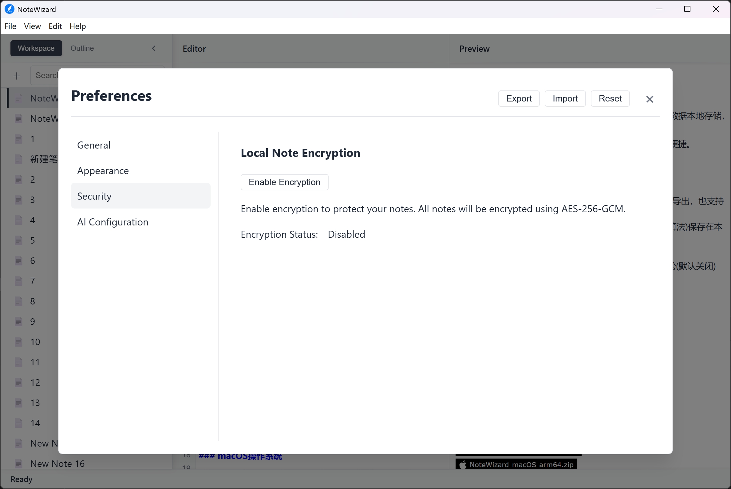 NoteWizard Security