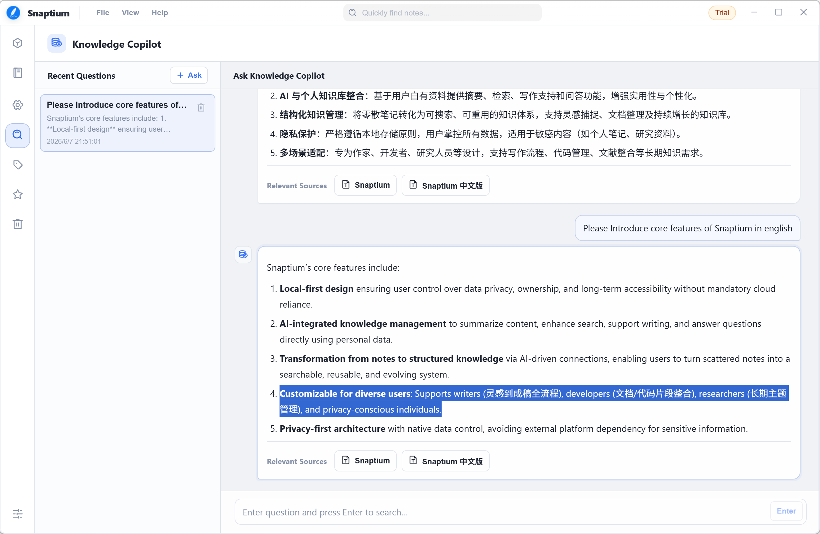 Snaptium Knowledge Copilot
