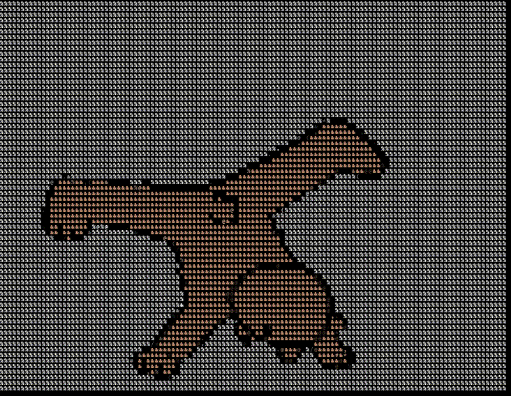 Dancing Bear GIF in ASCII