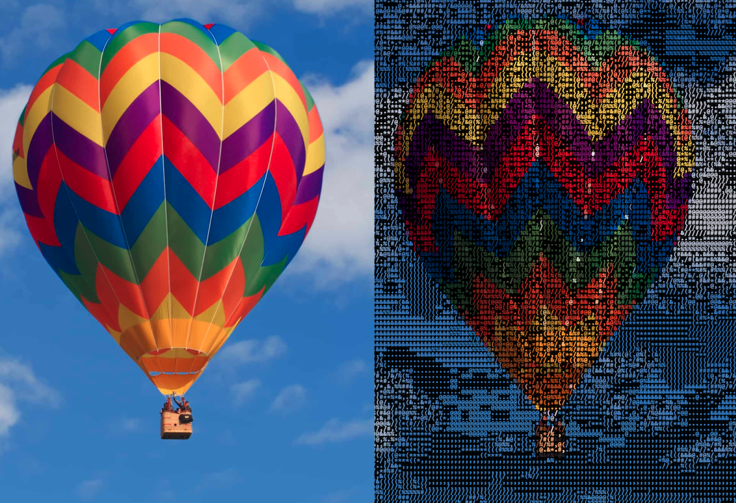Balloon Image in ASCII