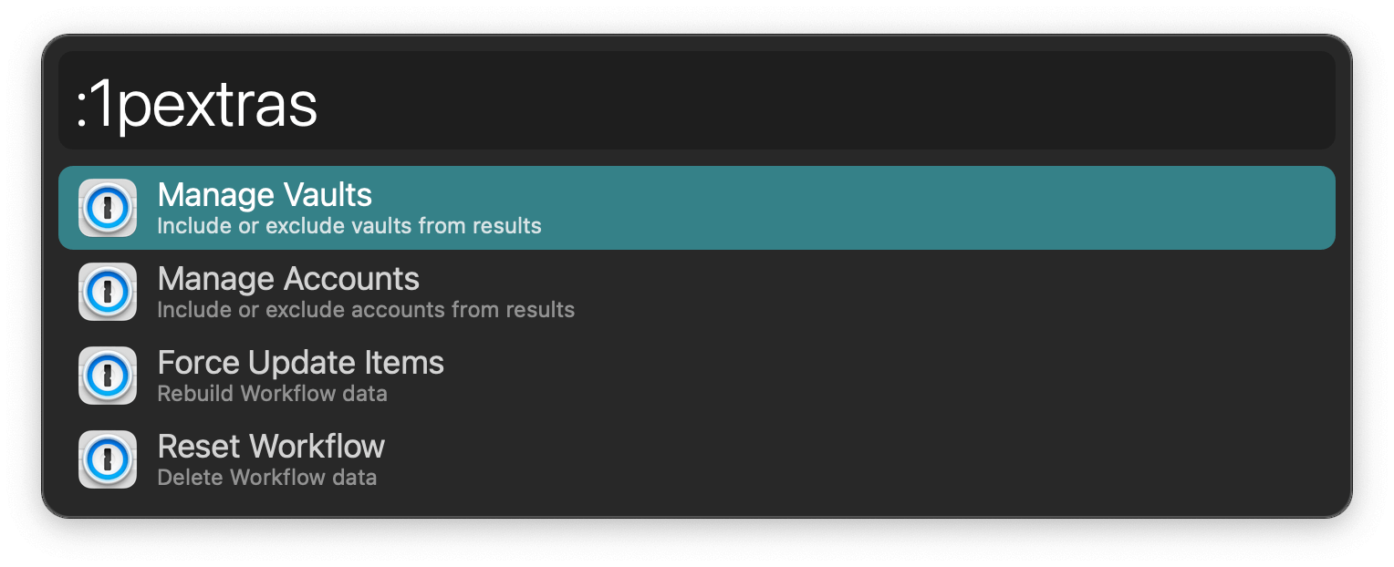 Alfred search for :1pextras