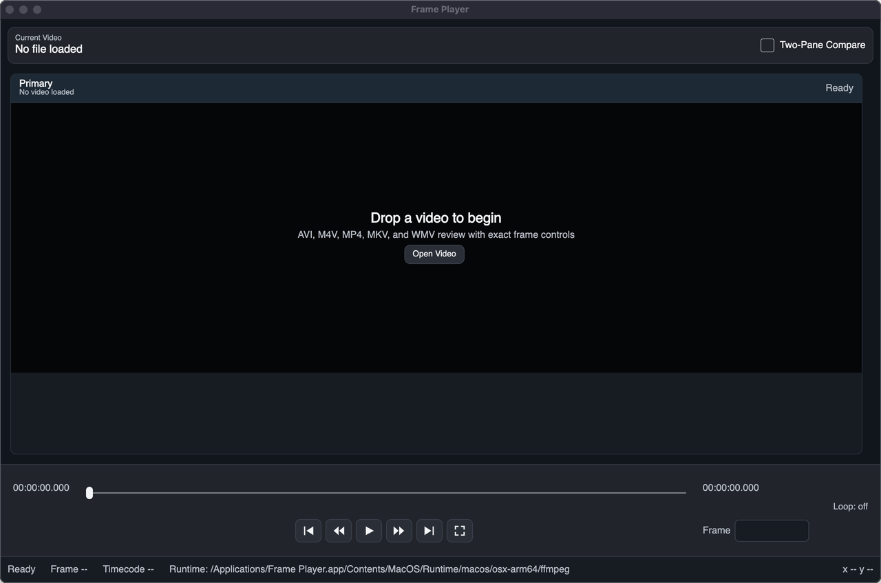 macOS single-pane empty state