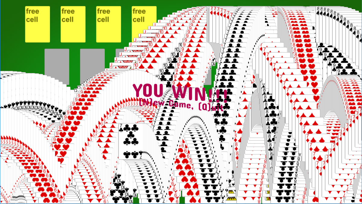 Screen shot of winning animation Alt text