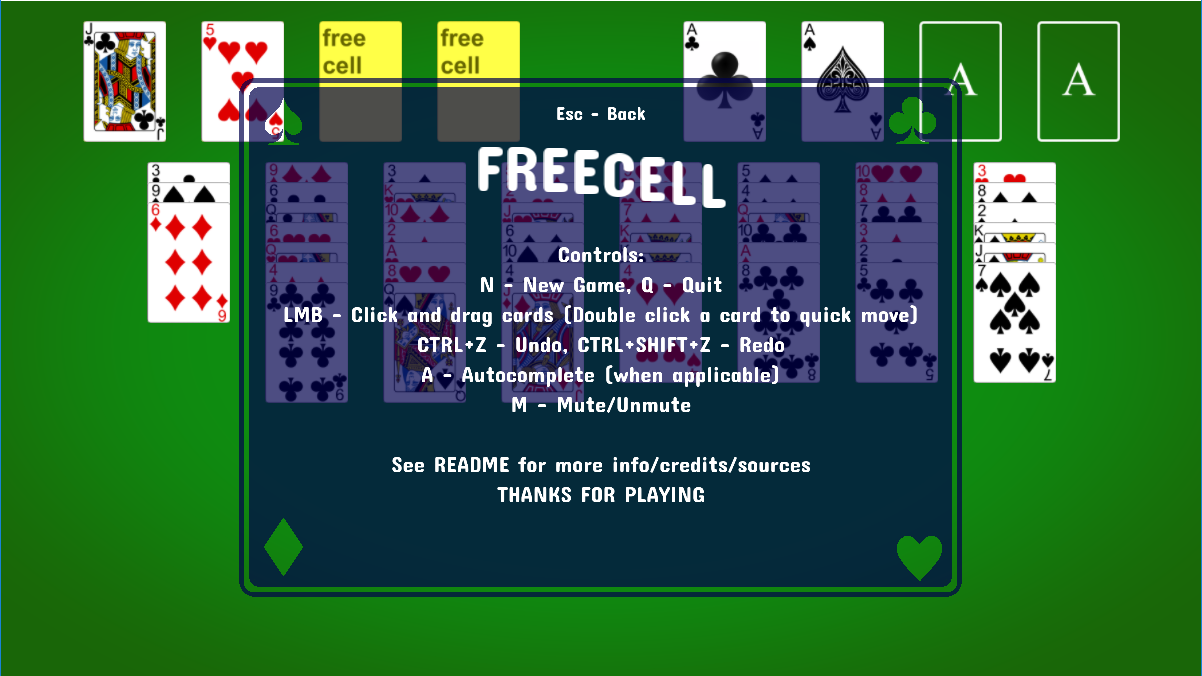 Screen shot of controls popup Alt text
