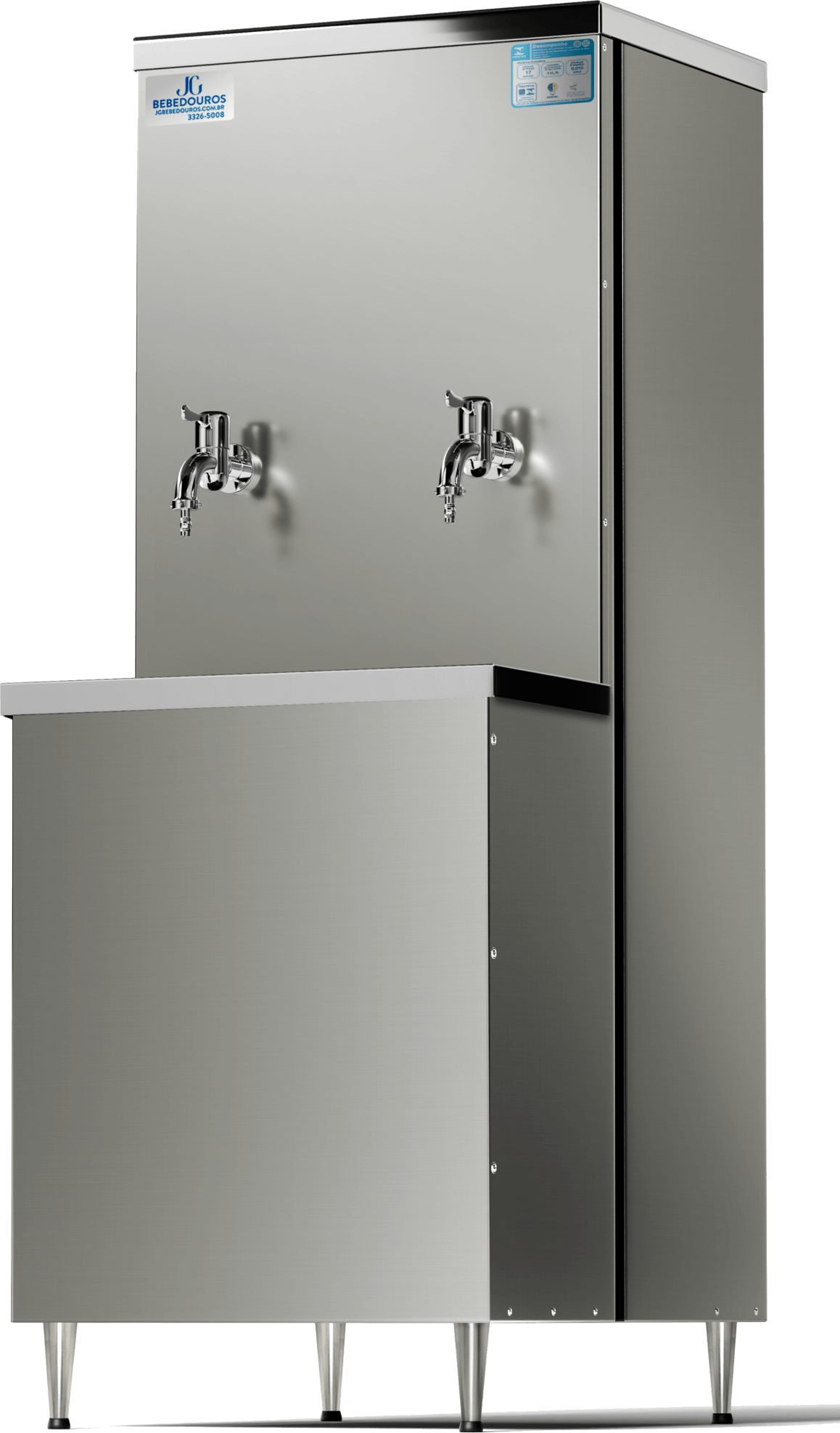 bebedouro industrial inox 2 torneiras robust 50 litros