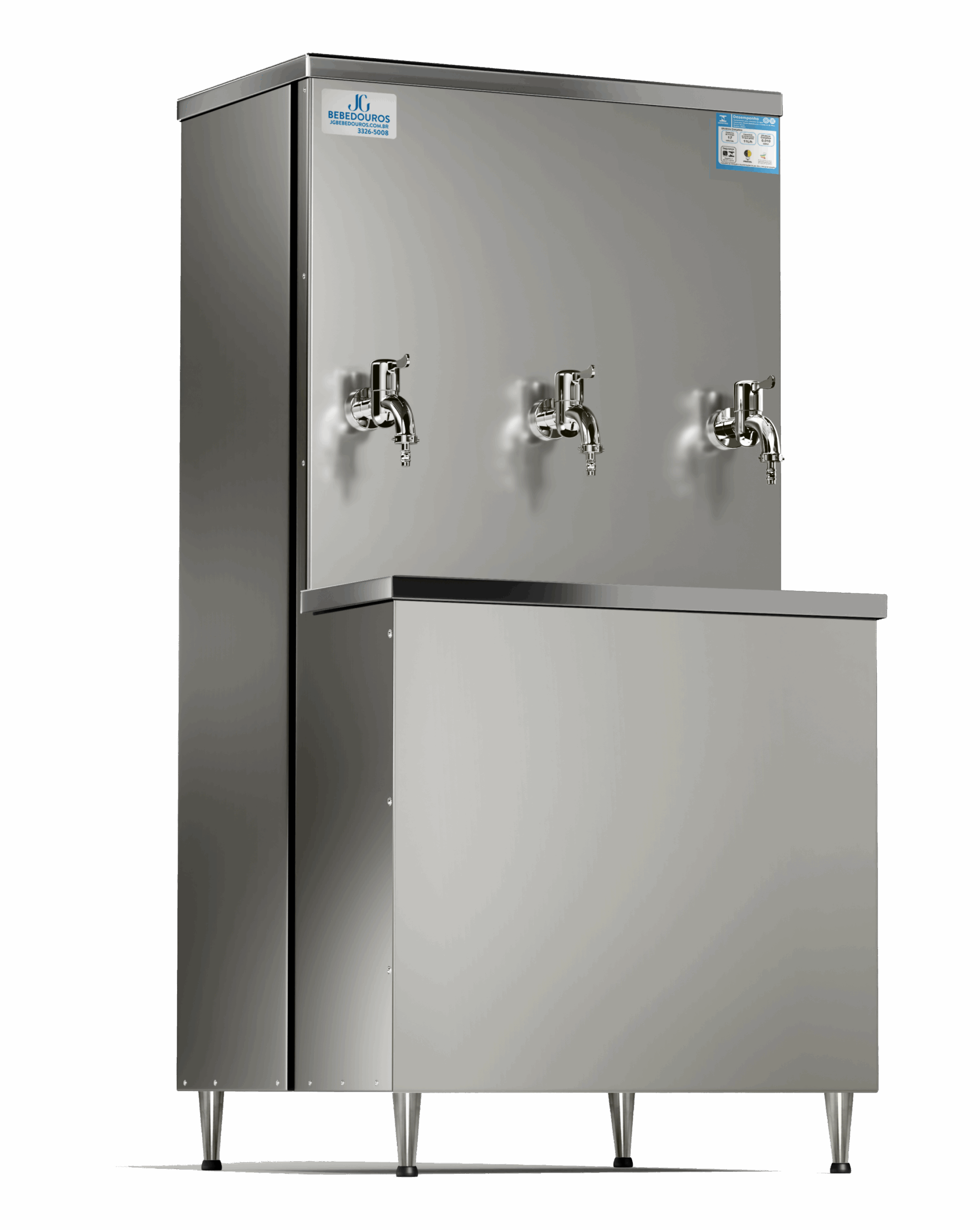 Bebedouro industrial inox 3 torneiras robust 100 litros